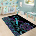 National Suicide Prevention Area Rug Aboriginal Ribbon Dot Painting