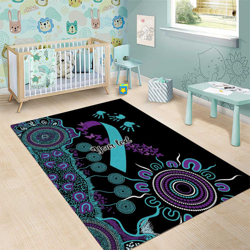 National Suicide Prevention Area Rug Aboriginal Ribbon Dot Painting