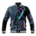 National Suicide Prevention Baseball Jacket Aboriginal Ribbon Dot Painting