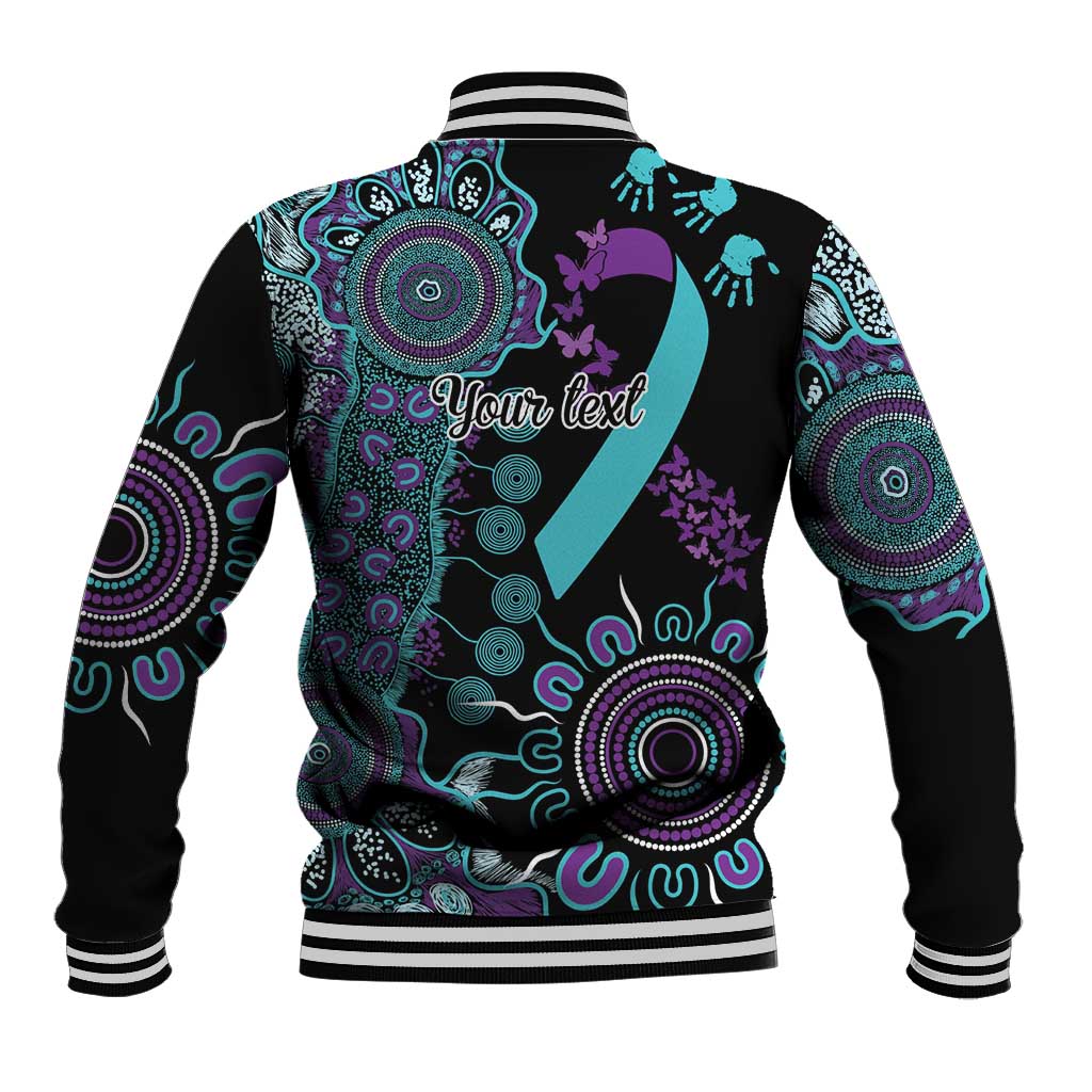 National Suicide Prevention Baseball Jacket Aboriginal Ribbon Dot Painting