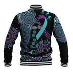 National Suicide Prevention Baseball Jacket Aboriginal Ribbon Dot Painting