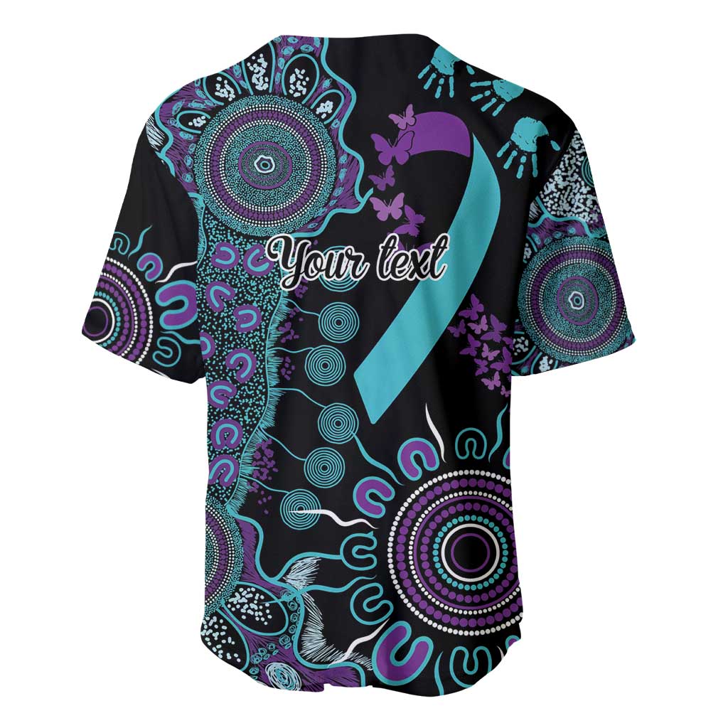 National Suicide Prevention Baseball Jersey Aboriginal Ribbon Dot Painting