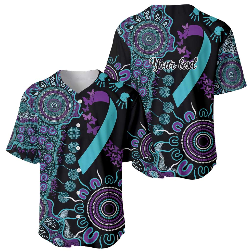 National Suicide Prevention Baseball Jersey Aboriginal Ribbon Dot Painting