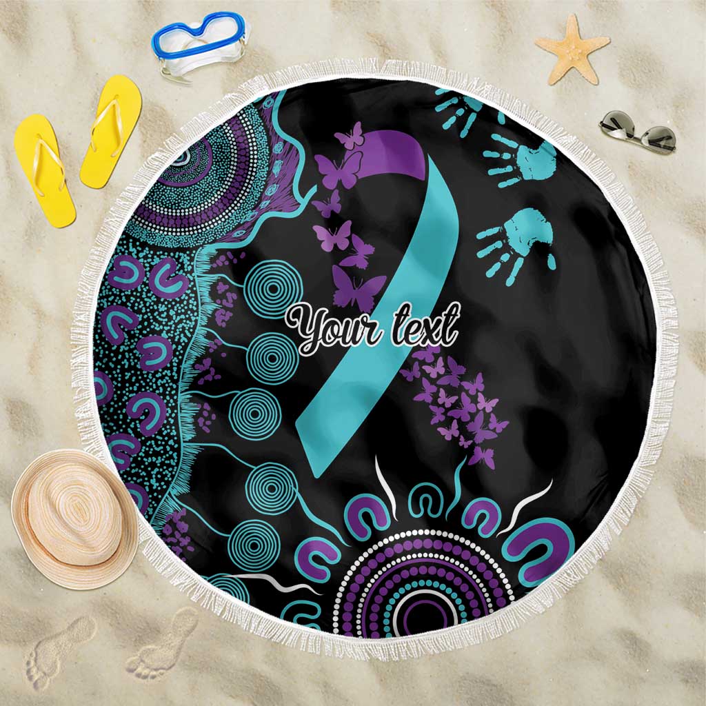 National Suicide Prevention Beach Blanket Aboriginal Ribbon Dot Painting