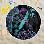 National Suicide Prevention Beach Blanket Aboriginal Ribbon Dot Painting