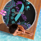 National Suicide Prevention Beach Blanket Aboriginal Ribbon Dot Painting