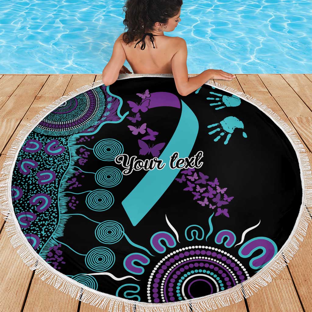 National Suicide Prevention Beach Blanket Aboriginal Ribbon Dot Painting
