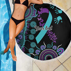 National Suicide Prevention Beach Blanket Aboriginal Ribbon Dot Painting