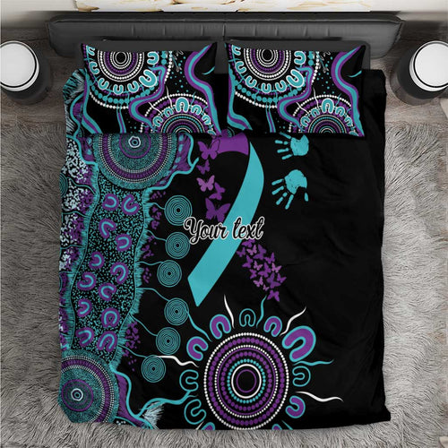 National Suicide Prevention Bedding Set Aboriginal Ribbon Dot Painting