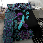 National Suicide Prevention Bedding Set Aboriginal Ribbon Dot Painting