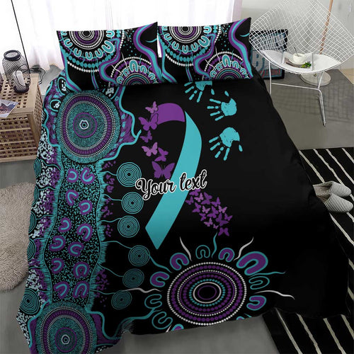 National Suicide Prevention Bedding Set Aboriginal Ribbon Dot Painting