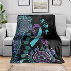 National Suicide Prevention Blanket Aboriginal Ribbon Dot Painting