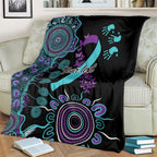 National Suicide Prevention Blanket Aboriginal Ribbon Dot Painting