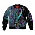 National Suicide Prevention Bomber Jacket Aboriginal Ribbon Dot Painting