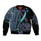 National Suicide Prevention Bomber Jacket Aboriginal Ribbon Dot Painting