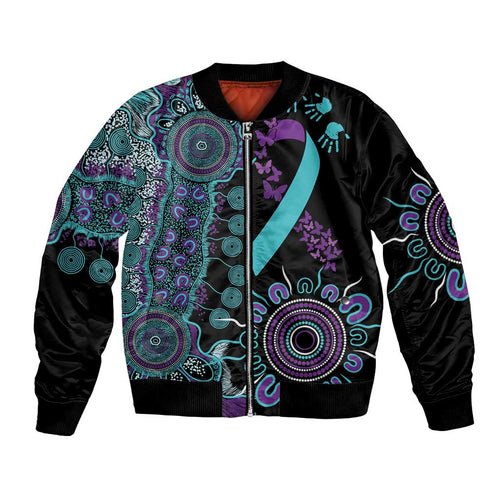 National Suicide Prevention Bomber Jacket Aboriginal Ribbon Dot Painting