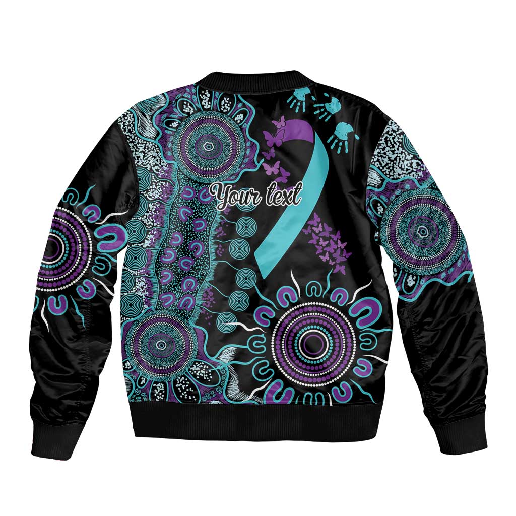 National Suicide Prevention Bomber Jacket Aboriginal Ribbon Dot Painting