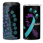 National Suicide Prevention 4 in 1 Can Cooler Tumbler Aboriginal Ribbon Dot Painting