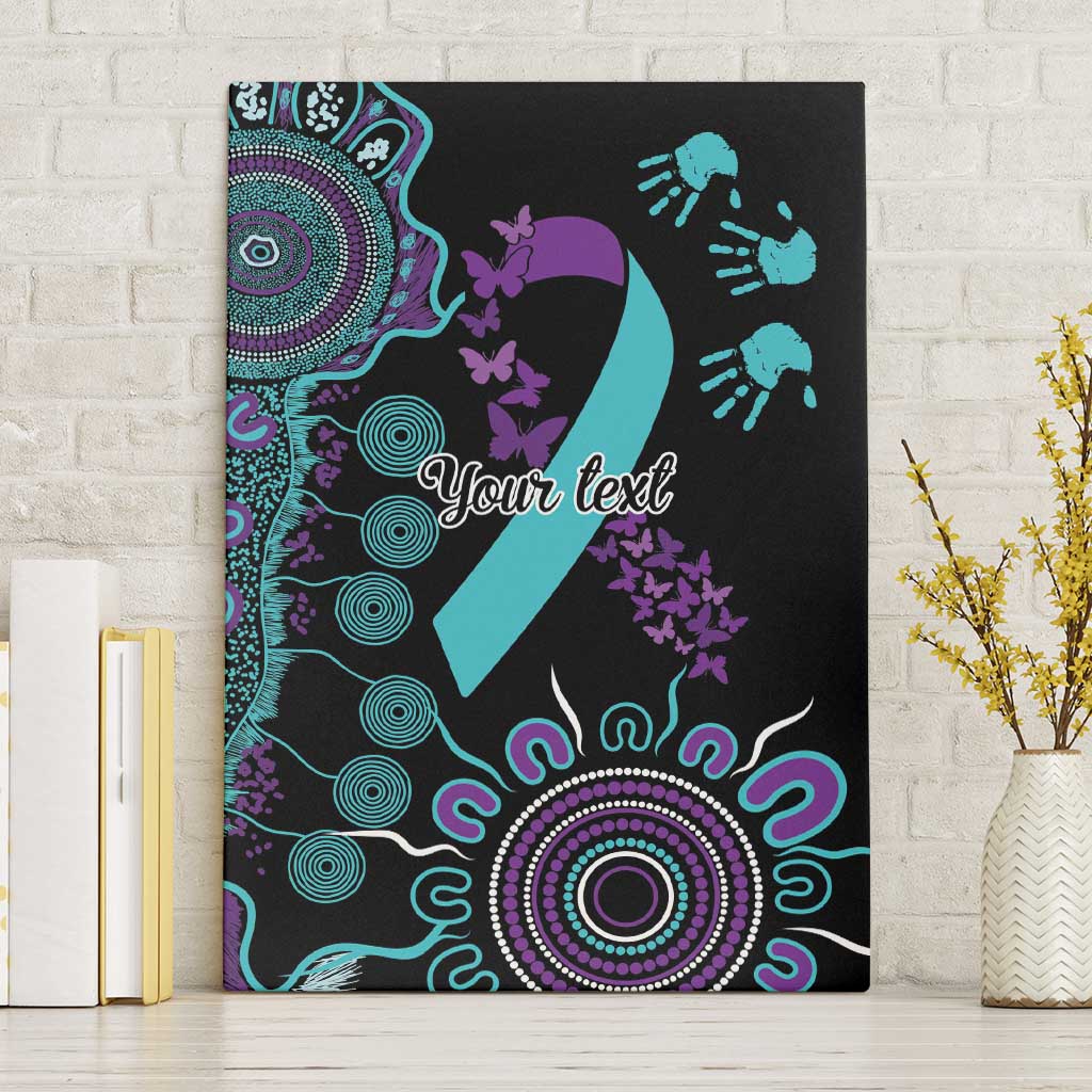 National Suicide Prevention Canvas Wall Art Aboriginal Ribbon Dot Painting