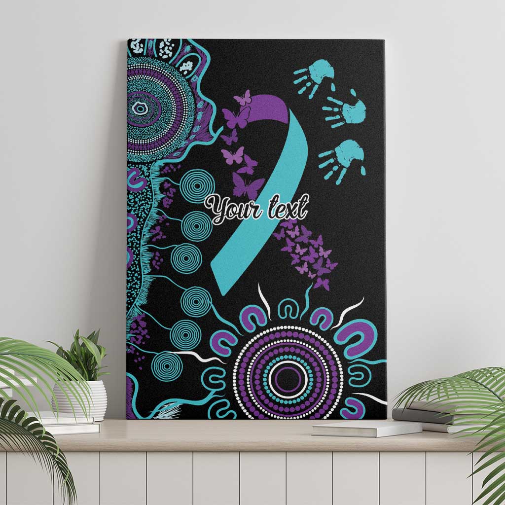 National Suicide Prevention Canvas Wall Art Aboriginal Ribbon Dot Painting