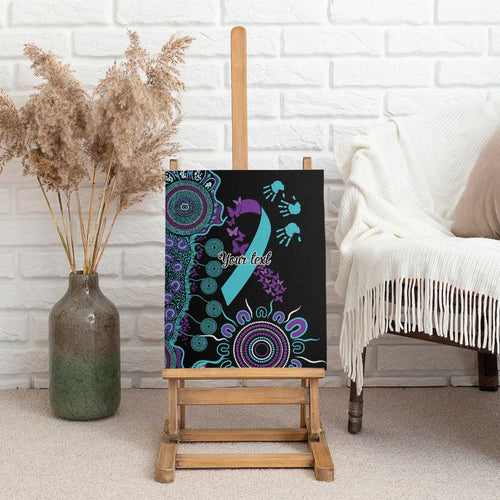 National Suicide Prevention Canvas Wall Art Aboriginal Ribbon Dot Painting