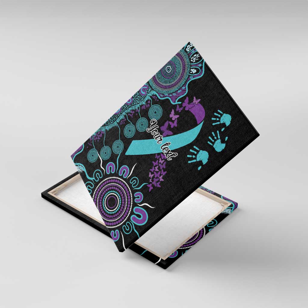 National Suicide Prevention Canvas Wall Art Aboriginal Ribbon Dot Painting
