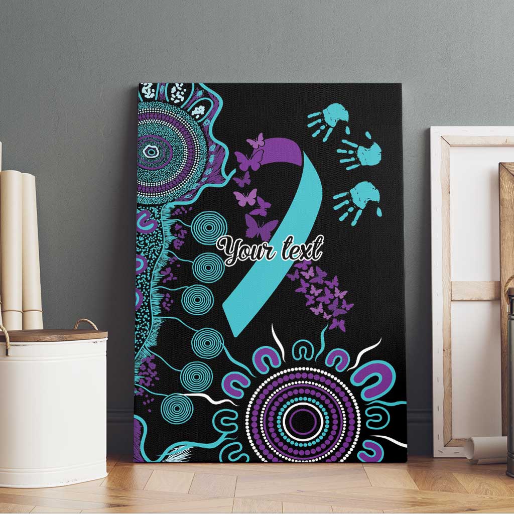 National Suicide Prevention Canvas Wall Art Aboriginal Ribbon Dot Painting