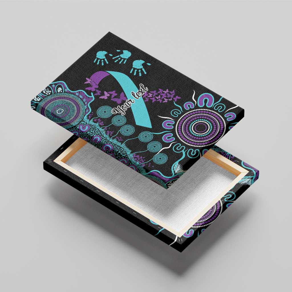 National Suicide Prevention Canvas Wall Art Aboriginal Ribbon Dot Painting