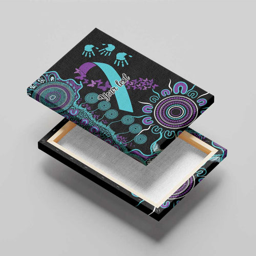 National Suicide Prevention Canvas Wall Art Aboriginal Ribbon Dot Painting