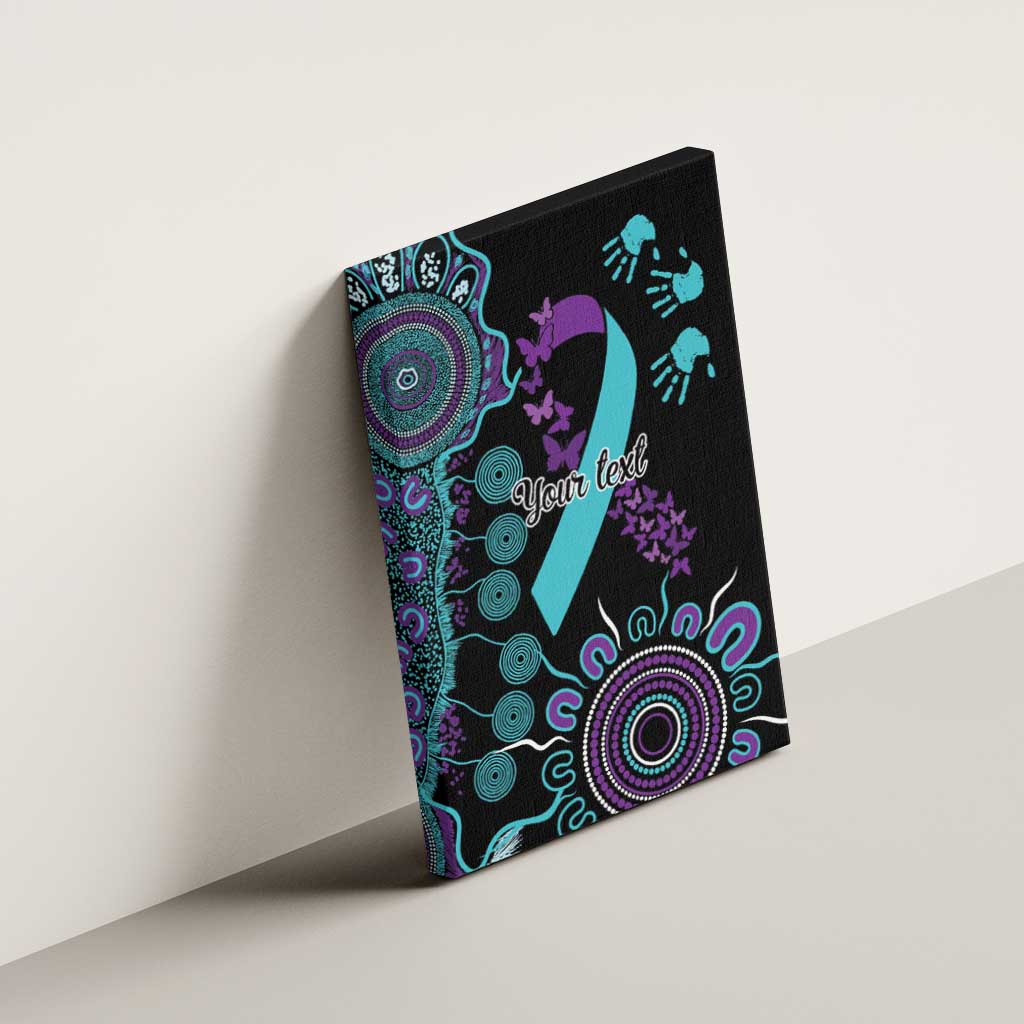 National Suicide Prevention Canvas Wall Art Aboriginal Ribbon Dot Painting
