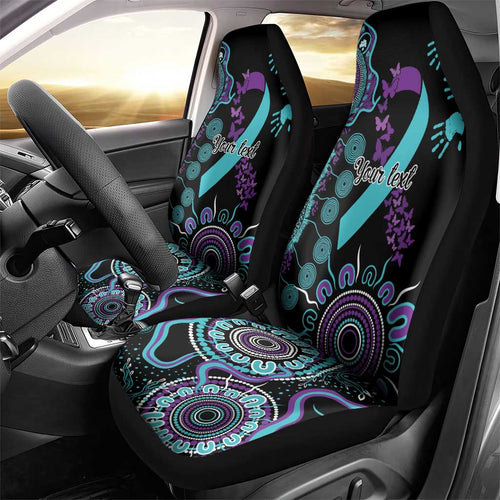 National Suicide Prevention Car Seat Cover Aboriginal Ribbon Dot Painting