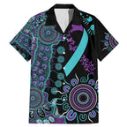 National Suicide Prevention Family Matching Mermaid Dress and Hawaiian Shirt Aboriginal Ribbon Dot Painting