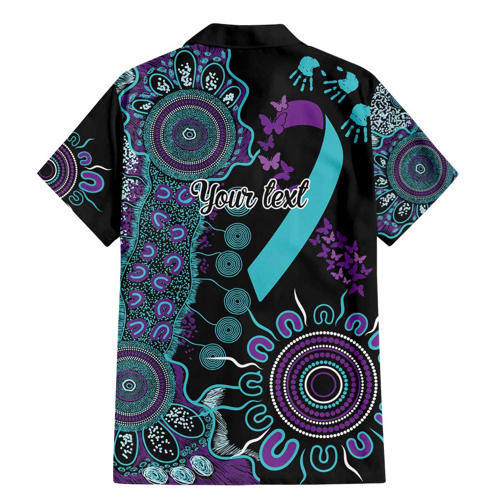 National Suicide Prevention Family Matching Mermaid Dress and Hawaiian Shirt Aboriginal Ribbon Dot Painting