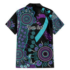 National Suicide Prevention Family Matching Mermaid Dress and Hawaiian Shirt Aboriginal Ribbon Dot Painting