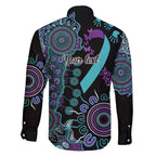 National Suicide Prevention Family Matching Short Sleeve Bodycon Dress and Hawaiian Shirt Aboriginal Ribbon Dot Painting