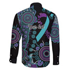 National Suicide Prevention Family Matching Summer Maxi Dress and Hawaiian Shirt Aboriginal Ribbon Dot Painting
