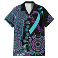 National Suicide Prevention Family Matching Tank Maxi Dress and Hawaiian Shirt Aboriginal Ribbon Dot Painting