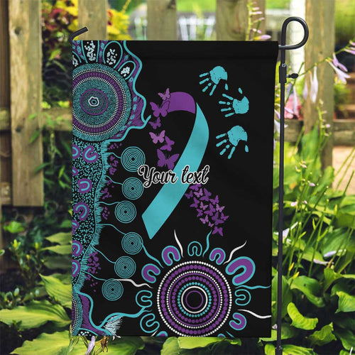National Suicide Prevention Garden Flag Aboriginal Ribbon Dot Painting