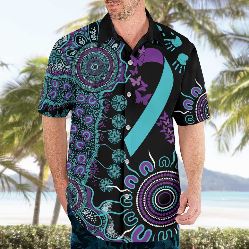 National Suicide Prevention Hawaiian Shirt Aboriginal Ribbon Dot Painting