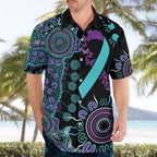 National Suicide Prevention Hawaiian Shirt Aboriginal Ribbon Dot Painting