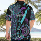 National Suicide Prevention Hawaiian Shirt Aboriginal Ribbon Dot Painting
