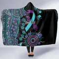 National Suicide Prevention Hooded Blanket Aboriginal Ribbon Dot Painting