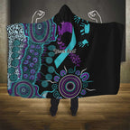 National Suicide Prevention Hooded Blanket Aboriginal Ribbon Dot Painting