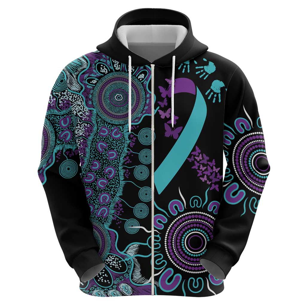 National Suicide Prevention Hoodie Aboriginal Ribbon Dot Painting