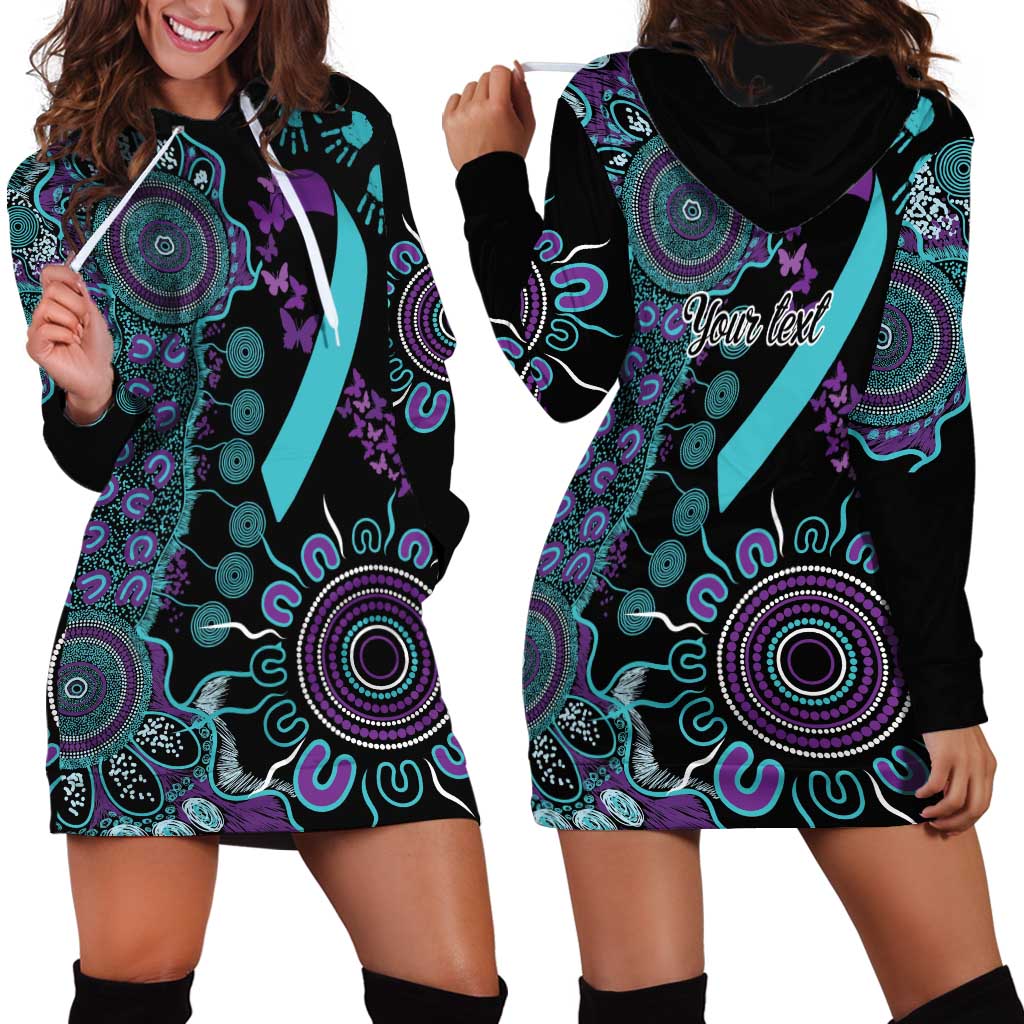 National Suicide Prevention Hoodie Dress Aboriginal Ribbon Dot Painting