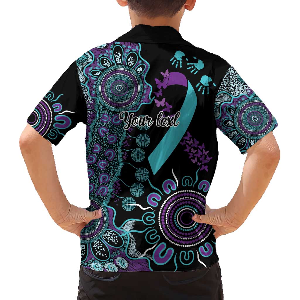 National Suicide Prevention Kid Hawaiian Shirt Aboriginal Ribbon Dot Painting