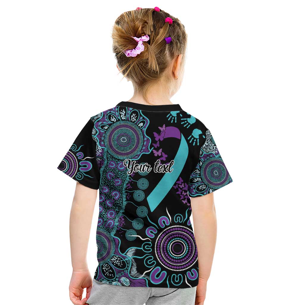 National Suicide Prevention Kid T Shirt Aboriginal Ribbon Dot Painting