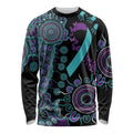 National Suicide Prevention Long Sleeve Shirt Aboriginal Ribbon Dot Painting