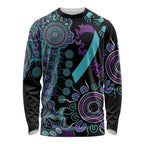 National Suicide Prevention Long Sleeve Shirt Aboriginal Ribbon Dot Painting