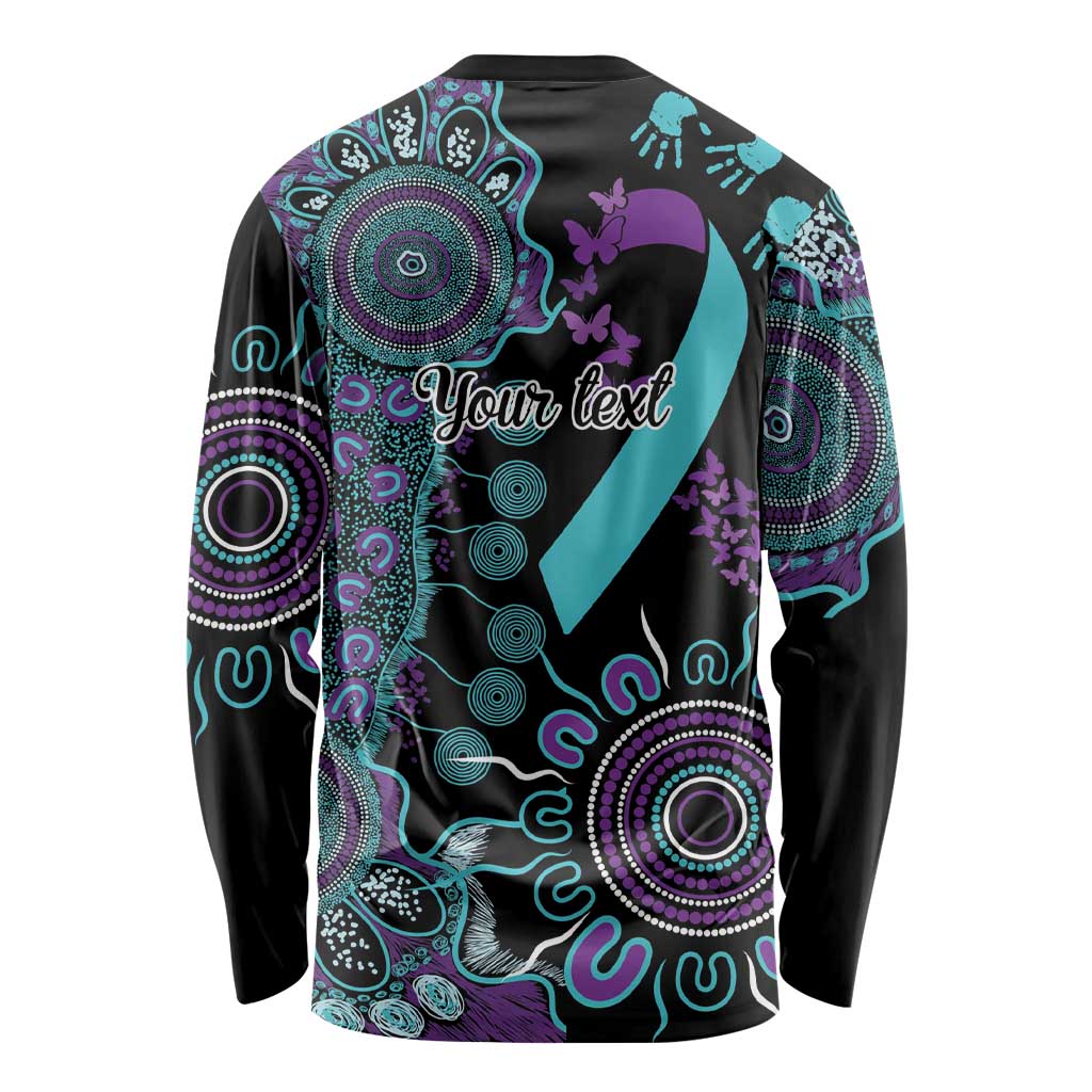 National Suicide Prevention Long Sleeve Shirt Aboriginal Ribbon Dot Painting